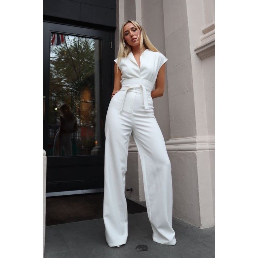 Odd Muse Ultimate Muse Stretch Crepe Jumpsuit White Size M